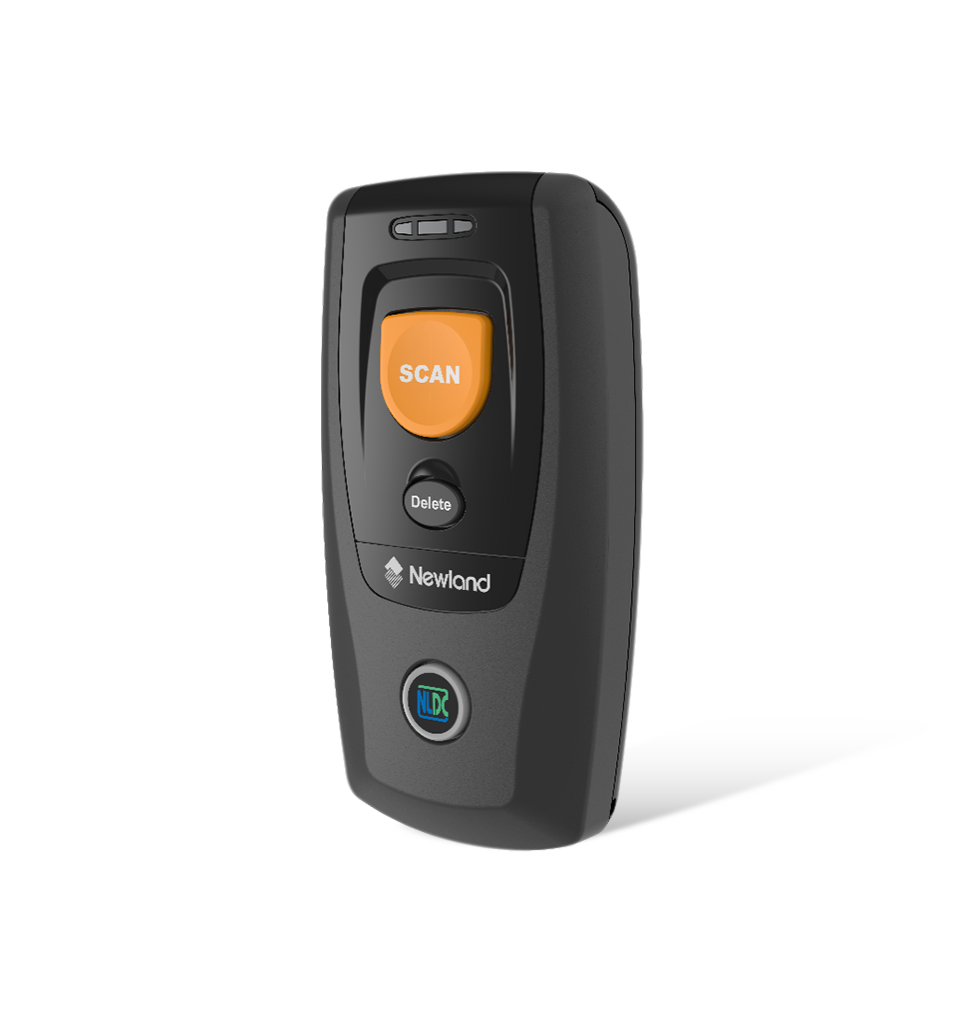 Perspective side view BS80 Piranha II 1D handheld scanner