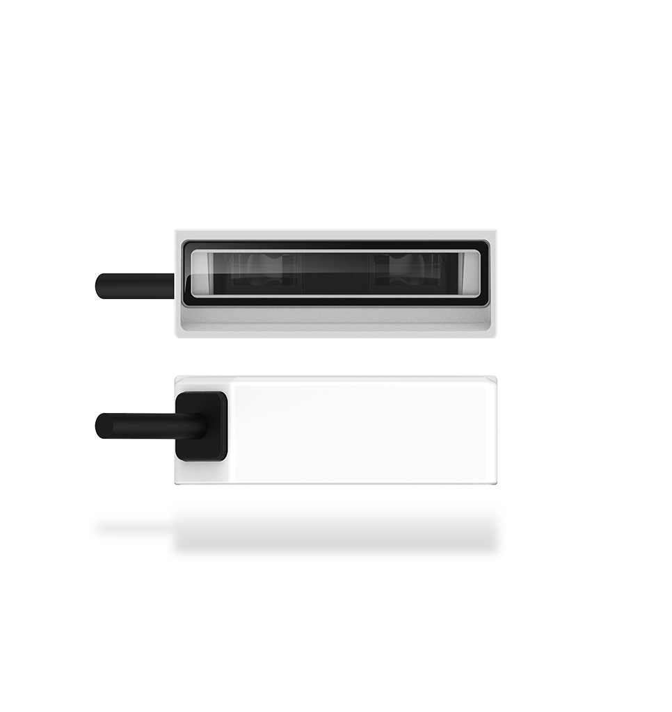 Front and back views FM515-H industrial fixed-mount scanner