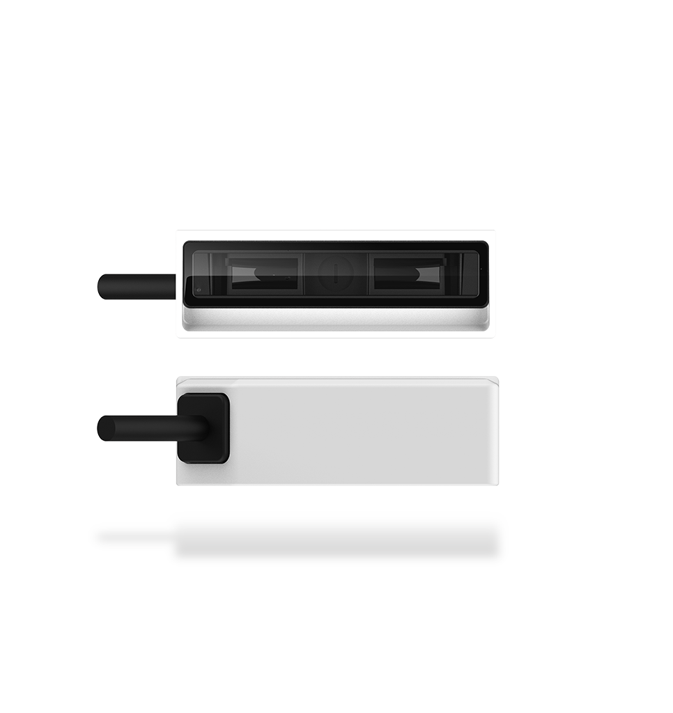 Top and bottom views FM510-H industrial fixed-mount scanner