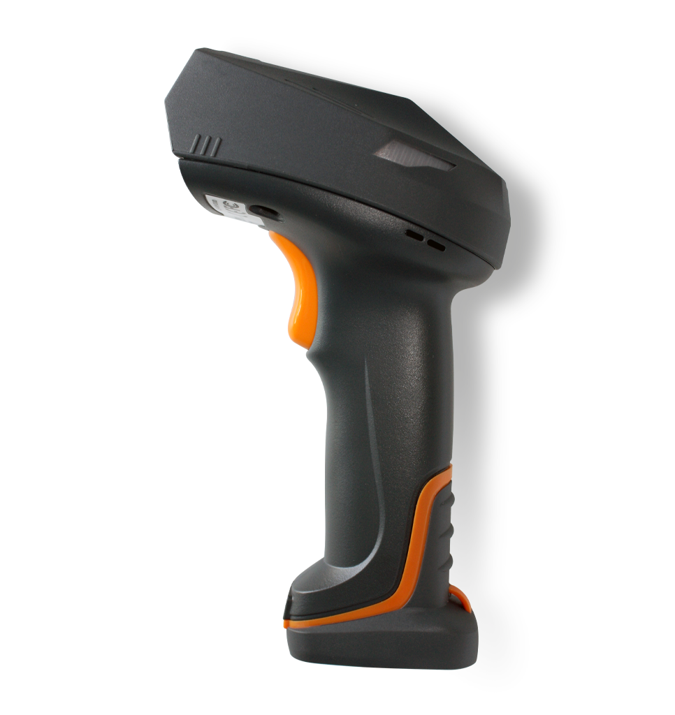 Side view NVH300 Angler DP industrial handheld scanner