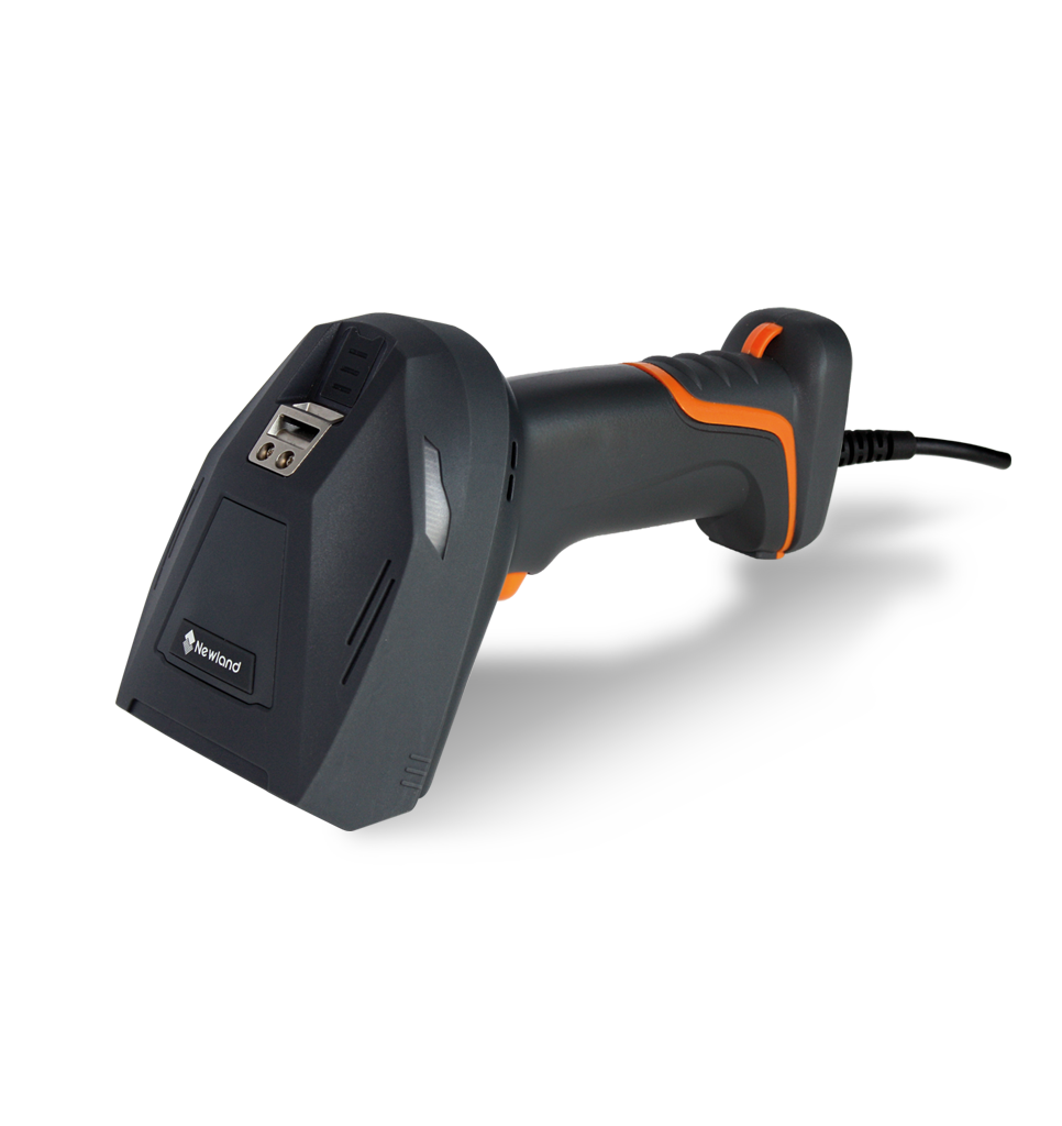 Perspective side view NVH300 Angler DP industrial handheld scanner