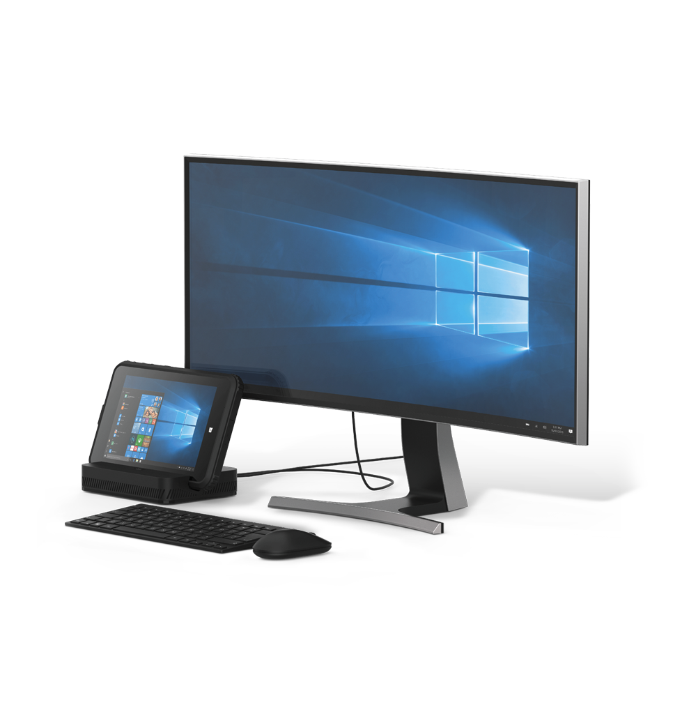 Front view NQuire 800 Plus touch panel computer with computer