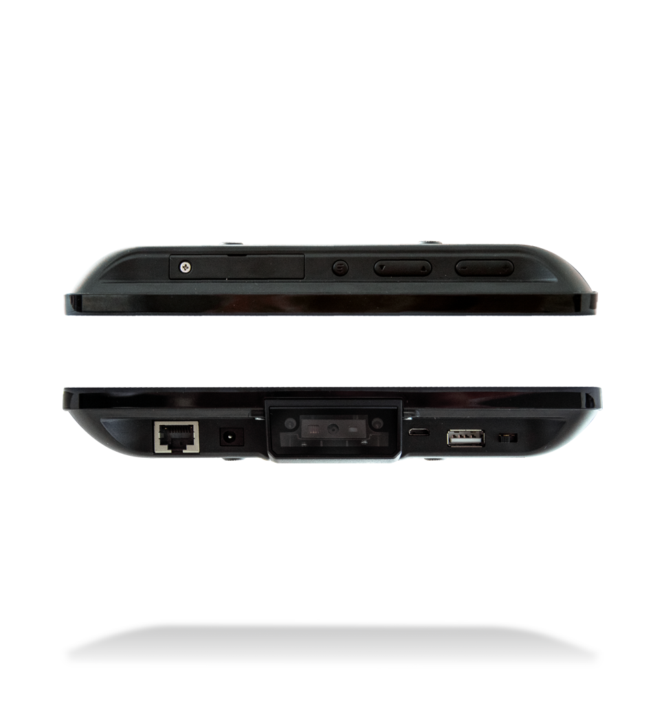 Top and bottom views NQuire 750 Stingray touch panel computer