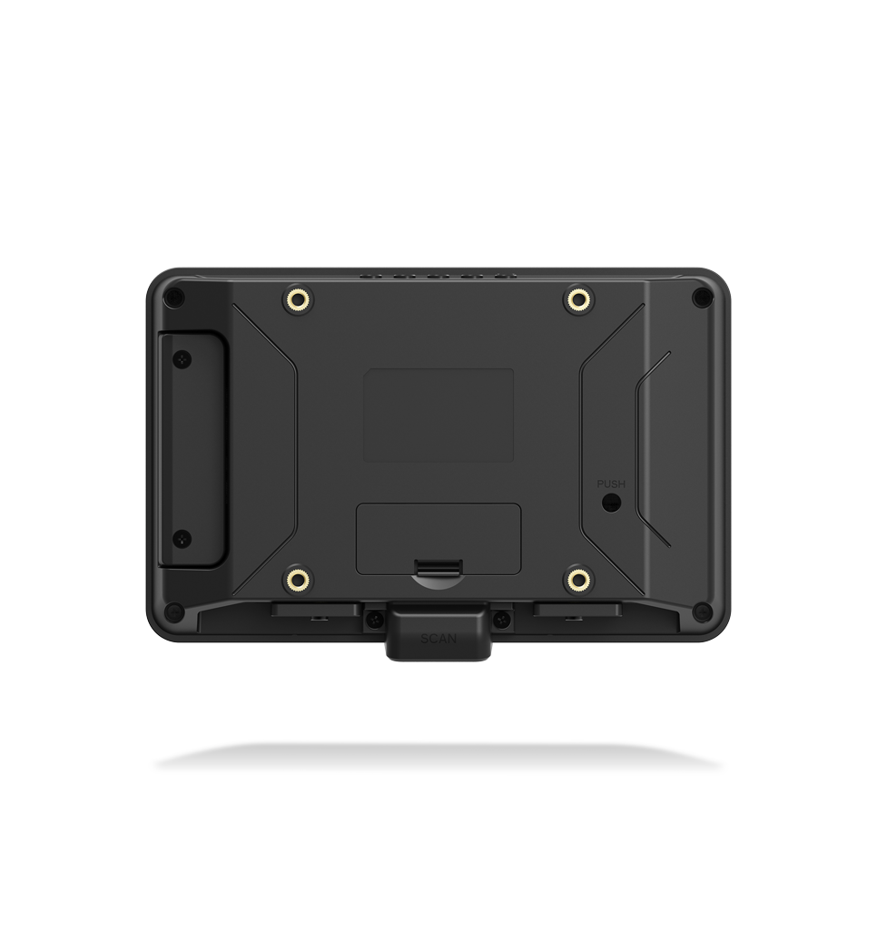 Back view NQuire 500 Skate II touch panel computer