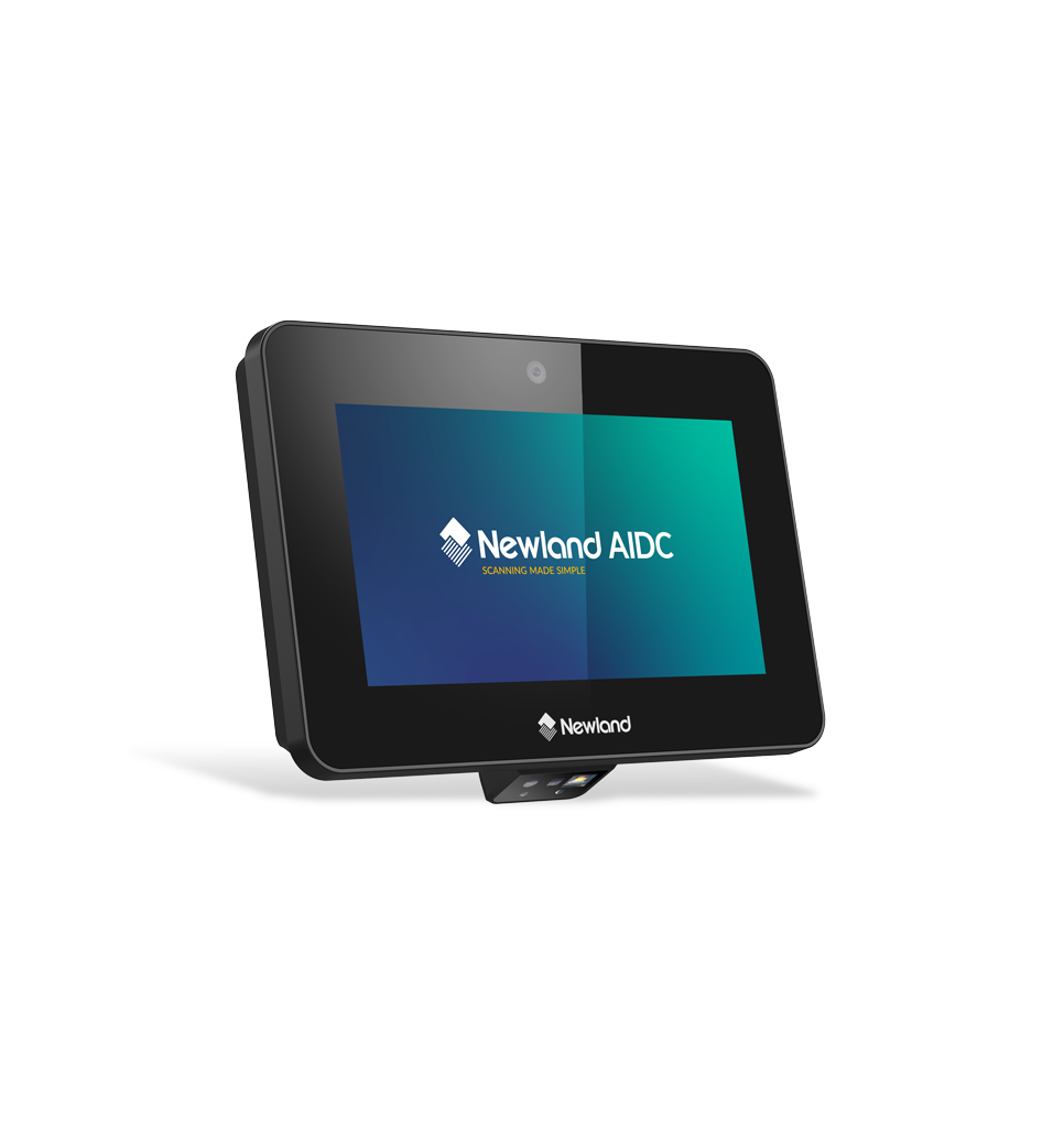 Perspective side view NQuire 500 Skate II touch panel computer