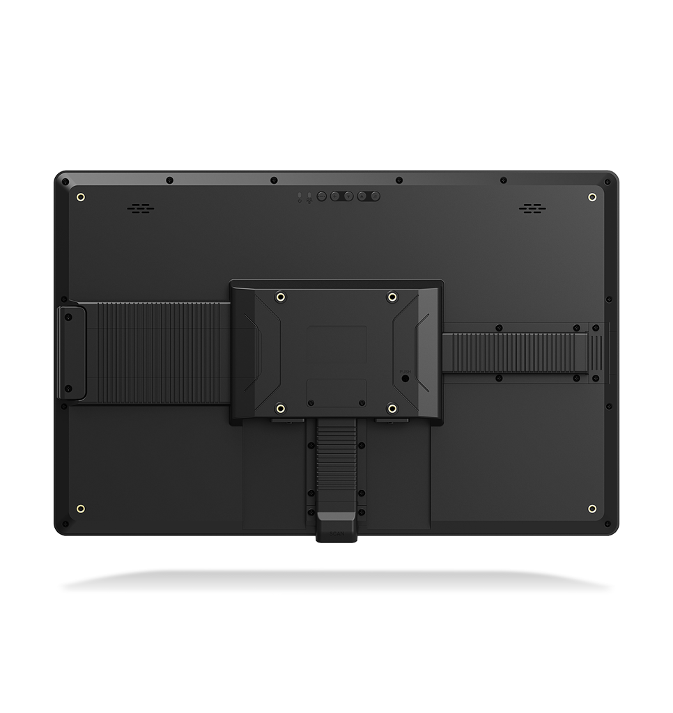 Back view NQuire 1500 Manta II touch panel computer