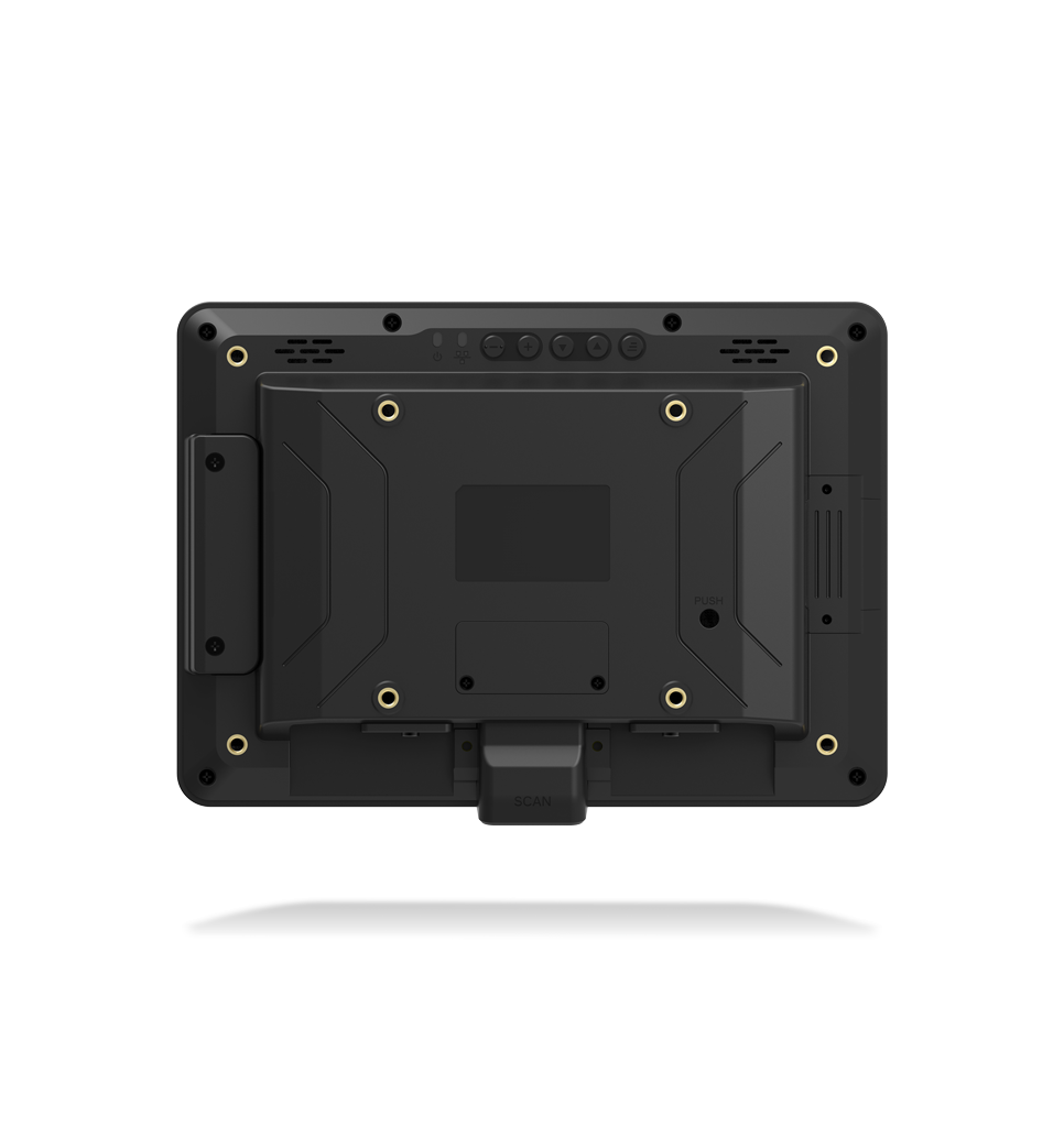 Back view NQuire 750 Stingray II touch panel computer