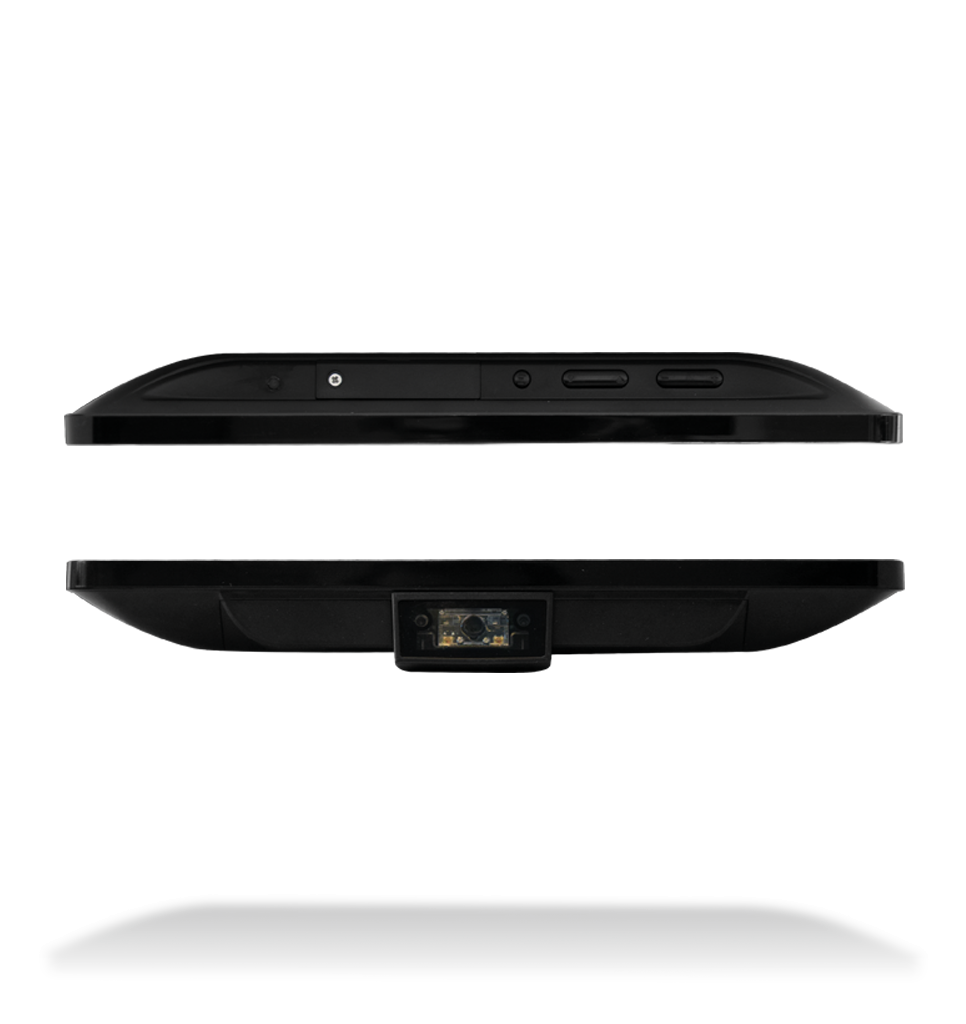 Top and bottom views NQuire 1000 Manta II touch panel computer