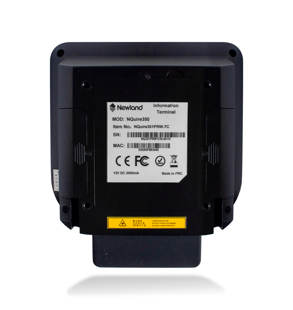 Back view NQuire 350 Skate touch panel computer