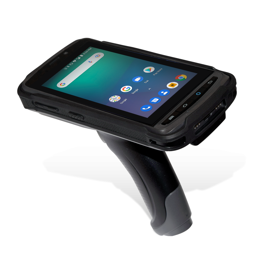 Perspective view MT90 Orca II mobile computer in pistol grip