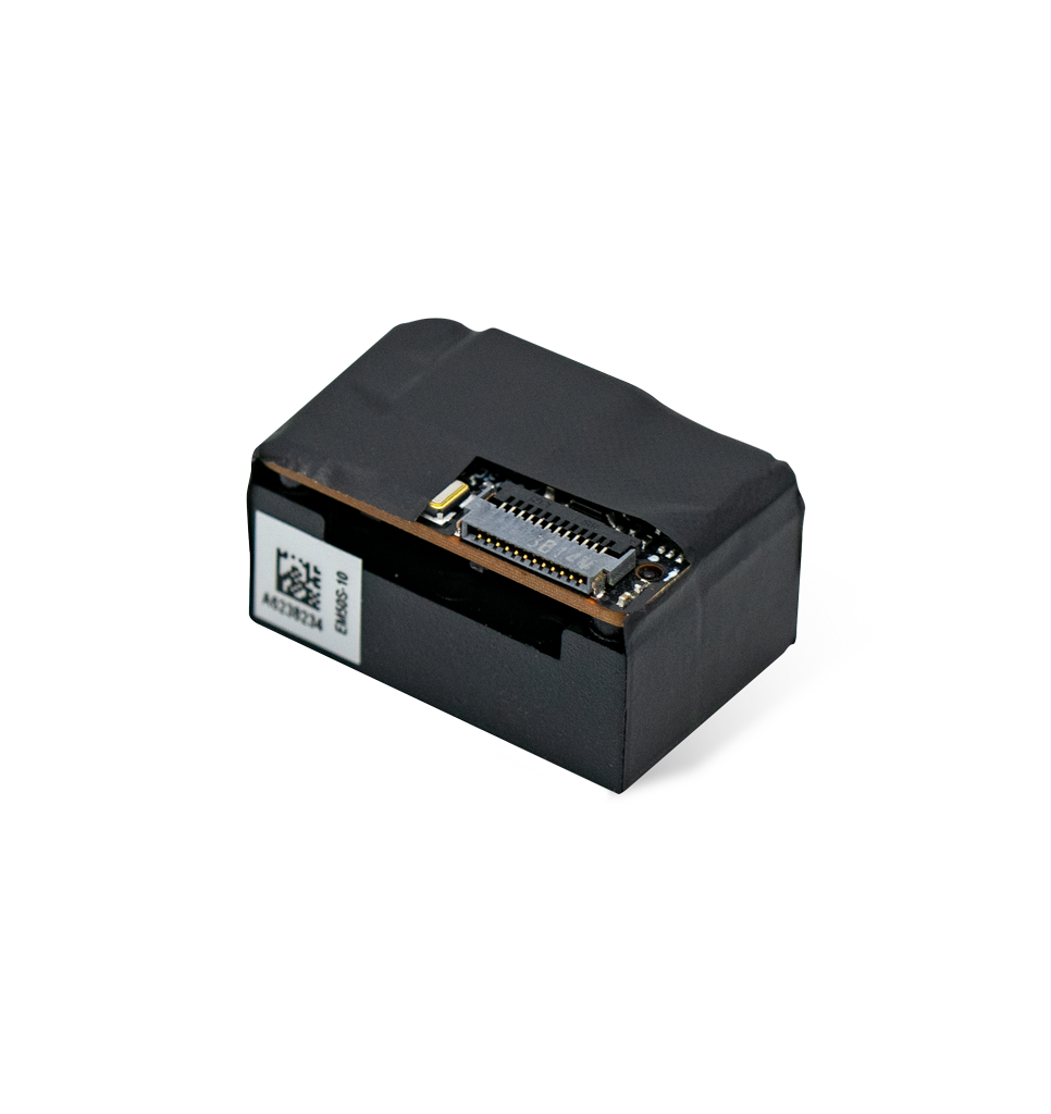 Perspective back view EM50S-10 scan engine