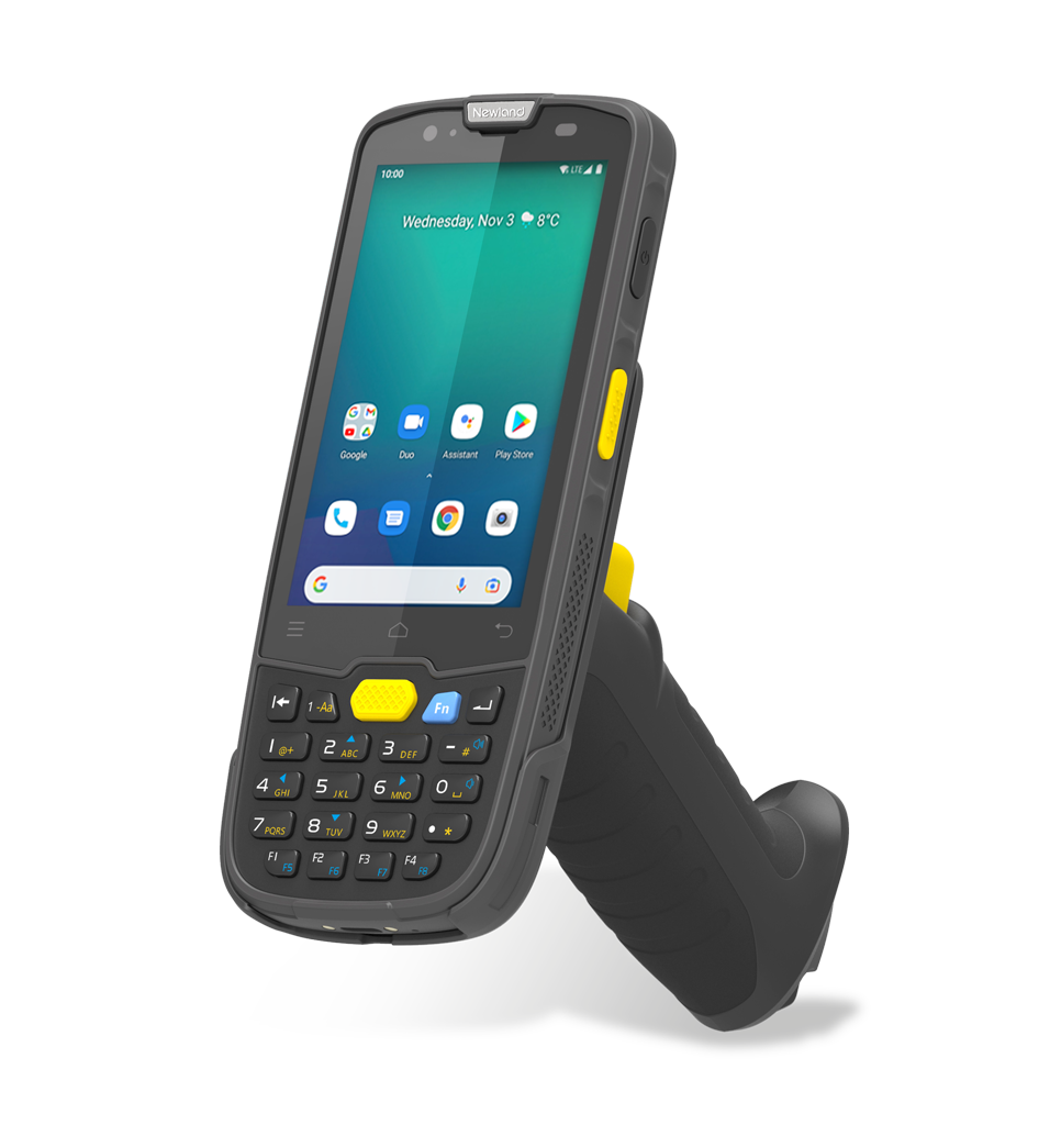 Perspective view MT67 Sei mobile computer with pistol grip