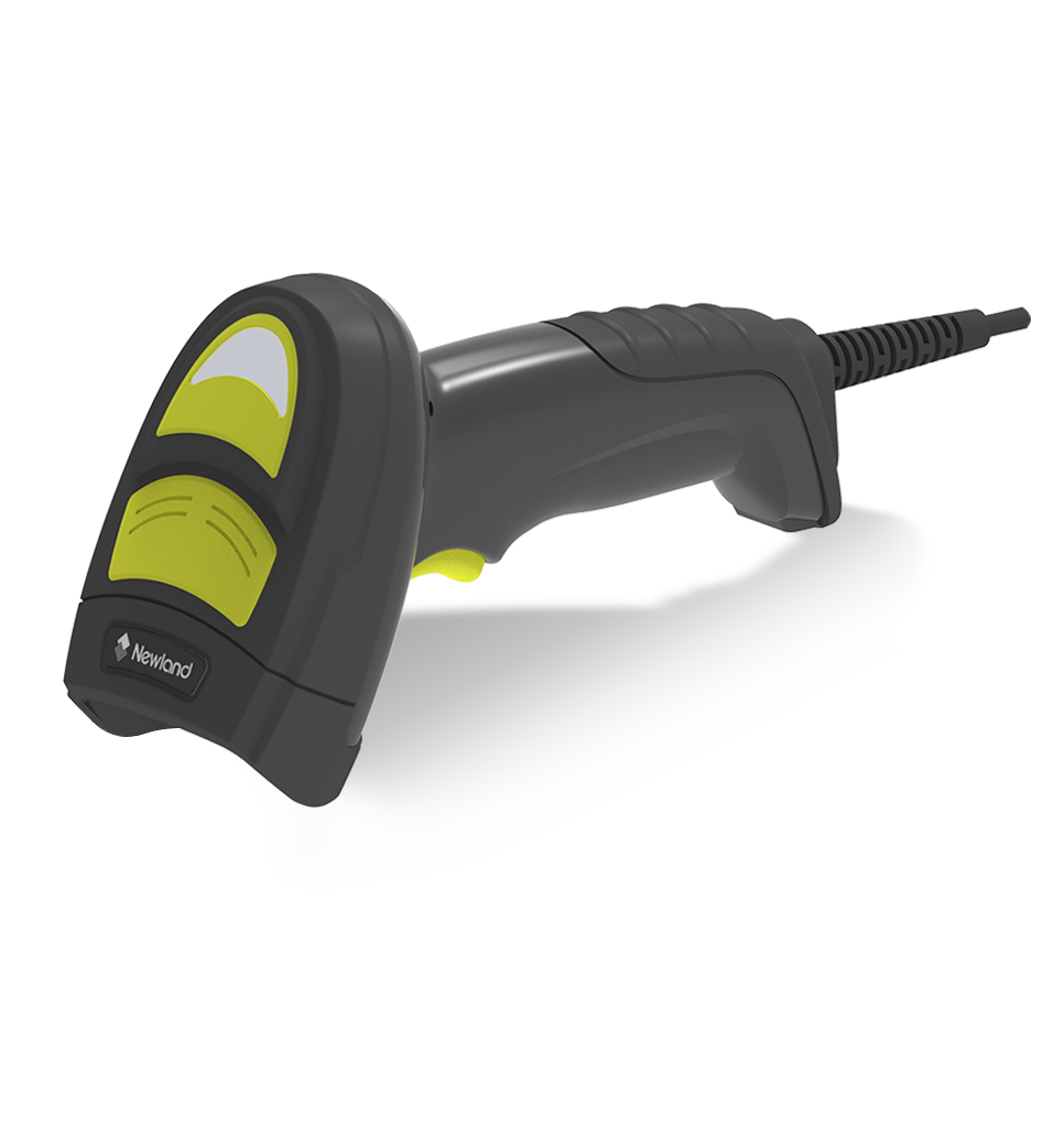 Perspective side view HR42 Halibut HD corded industrial handheld scanner