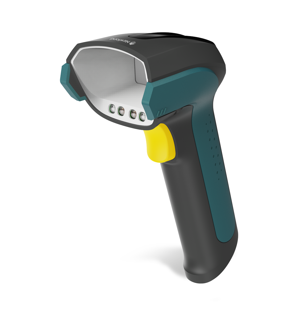 Perspective view NVH220 Lophius AI Bluetooth industrial handheld scanner