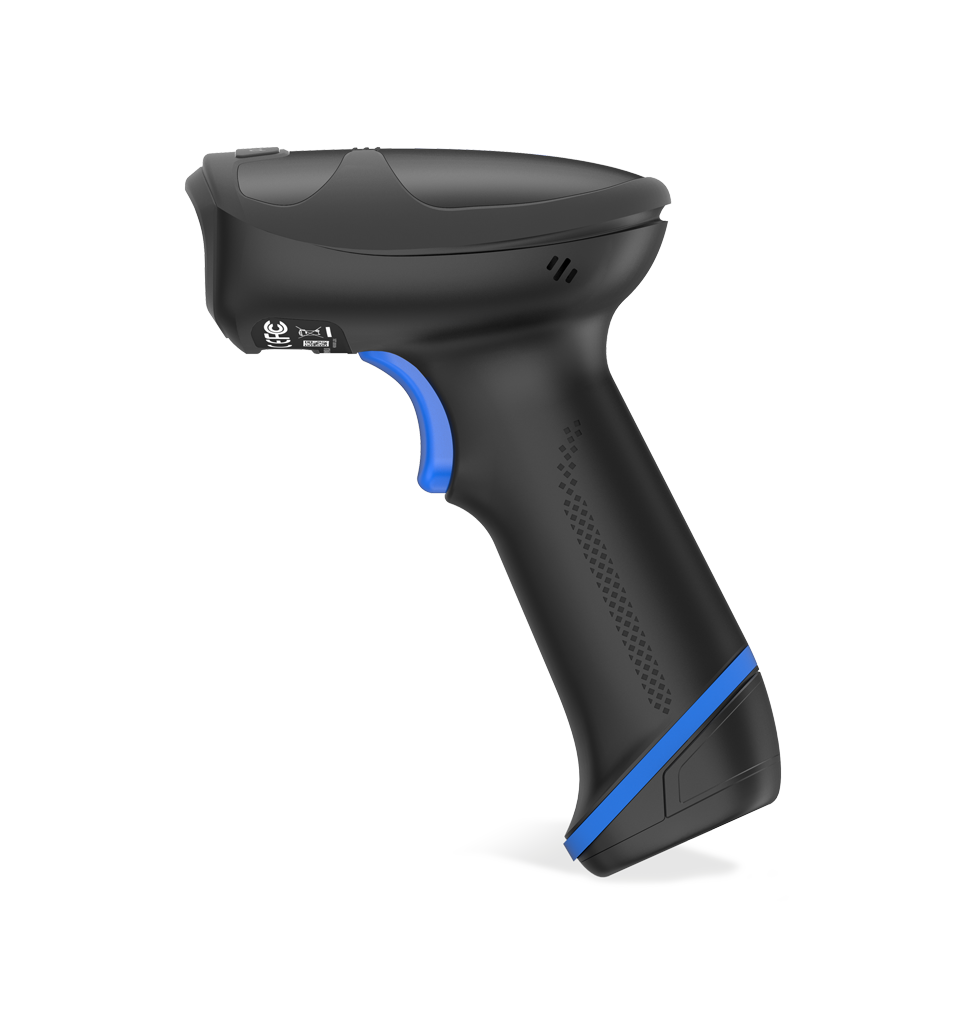 Side view HR55 Salmon BT General Purpose Handheld Scanner