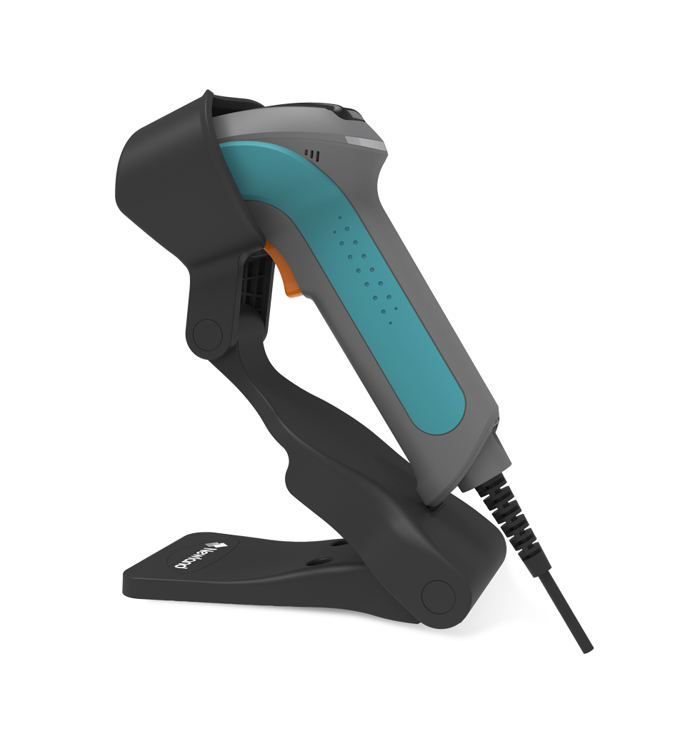 Perspective view STD220 Smart foldable stand with NVH220 Lophius AI Corded device