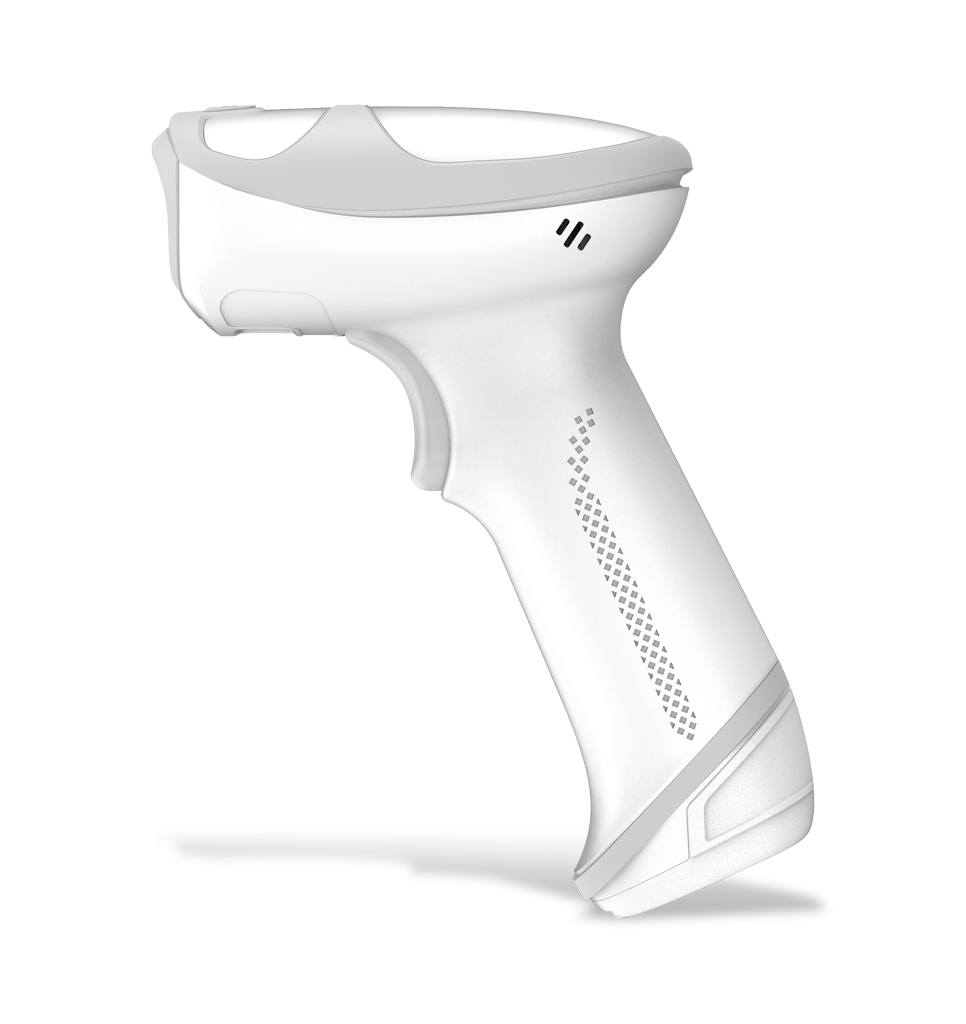 Side view HR33 Marlin AI BT White General Purpose Handheld Scanners