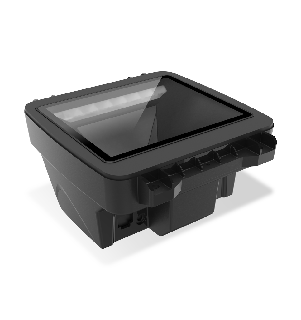Perspective bottom view FM80 Salmon AI Fixed-Mount Scanner