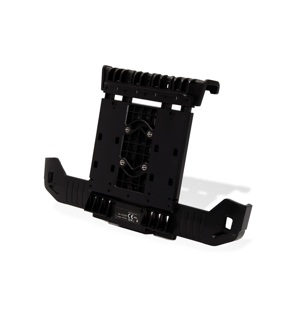 Perspective back view SD-VC100P Vehicle Cradle for NQuire 10 Trygon Tablet