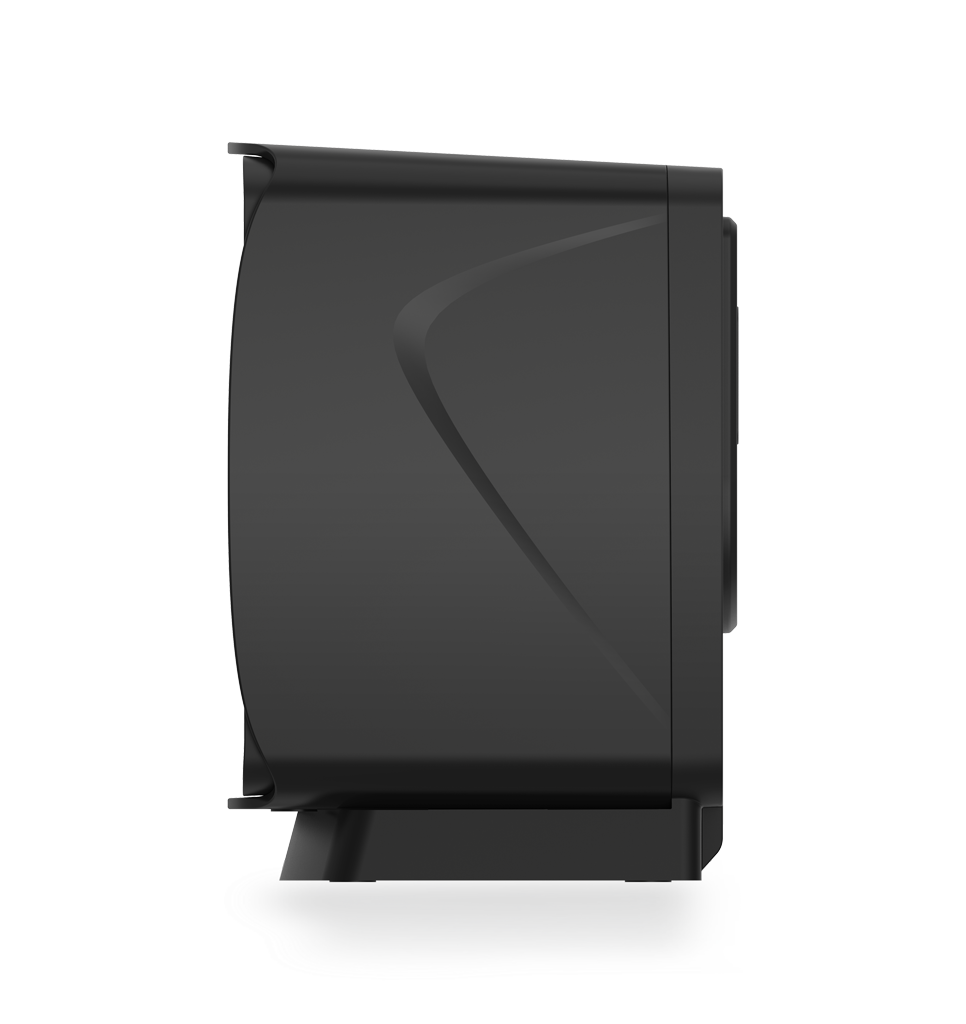 Side view FR80 Salmon AI Presentation Scanner with L mounting bracket